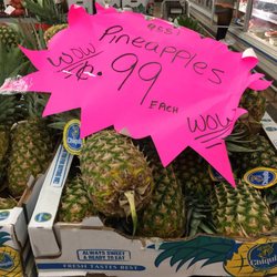 PriceRite of Pawtucket - 99 cent pineapple. Then you get home and say hmmmm. . .what am I going to do with 5 pineapples?