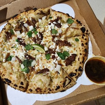 Flour Girl and Flame - Delicious Birria pizza collaboration with Chucho's Red Tacos! Consomme' for dipping he slices! - Pizza Near Me - West Allis, Wisconsin