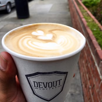 Devout Coffee - Latte with latte art! - Coffee Roasteries Near Me - Fremont, California
