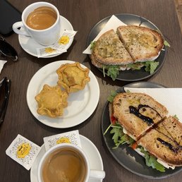 Vegan sandwich , turkey sandwich 2 traditional meat pies