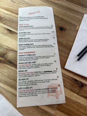 Menu photo 4 Annam VL Portland, OR