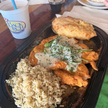 The Back Porch - Marsala Chicken Dinner with rice and twice baked potato - Seafood Near Me - Destin, Florida