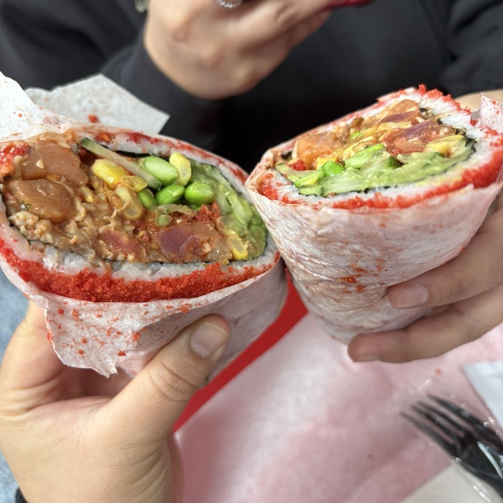 PokiTomik - Hot Cheeto burrito with salmon and blue fin tuna - Poke Near Me - Valley Glen, California PokiTomik - Hot Cheeto burrito with salmon and blue fin tuna - Poke Near Me - Valley Glen, California