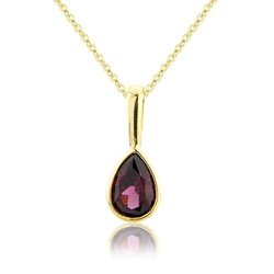 Jessop Jewellers - garnet, yellow gold pendant