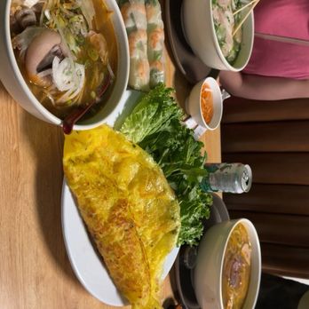 Pho Sai Gon - 03. Spicy Beef Noodle Soup   Bun Bo - Medium 30. Banh Xeo 26. Spring Roll   Goi Cuon 10. Banh Canh - Medium - Vietnamese Near Me - Overland Park, Kansas