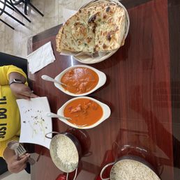 Butter Chicken Chicken Tikka Masala Beef Kabab Garlic Naan
