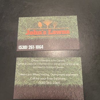 John’s lawns - business cards on a table - Lawn Services Near Me John’s lawns - business cards on a table - Lawn Services Near Me