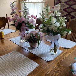 The Flower Mill - Here are the three arrangements at the two week mark. Amazing.