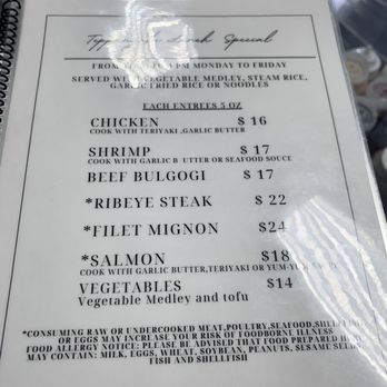To See Roll - Menu of the teppenyaki - Sushi Bars Near Me - Las Vegas, Nevada To See Roll - Menu of the teppenyaki - Sushi Bars Near Me - Las Vegas, Nevada