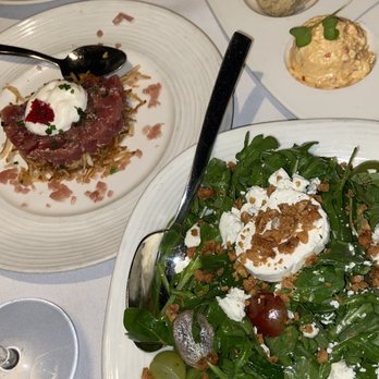 Nerai - Appetizers: arugula salad, tuna tartare, shared trio of tzaziki, hummus, and red pepper feta- so fresh and delicious - Greek Near Me - New York, New York Nerai - Appetizers: arugula salad, tuna tartare, shared trio of tzaziki, hummus, and red pepper feta- so fresh and delicious - Greek Near Me - New York, New York
