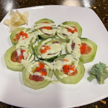 Sora Sushi - Cherry Blossom roll with cucumber wrap - Sushi Bars Near Me - Rancho Cordova, California Sora Sushi - Cherry Blossom roll with cucumber wrap - Sushi Bars Near Me - Rancho Cordova, California
