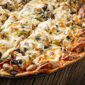 Rosati's Pizza - a pizza with cheese and olives - Pizza Near Me - Jacksonville, Florida Rosati's Pizza - a pizza with cheese and olives - Pizza Near Me - Jacksonville, Florida