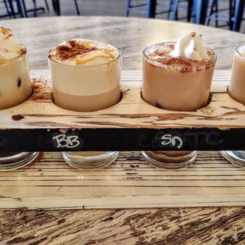 Pure Imagination Cafe - Latte Flight $10, So fun! - Coffee & Tea Near Me - Rochester, New York