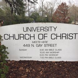 University Church Of Christ - Street sign