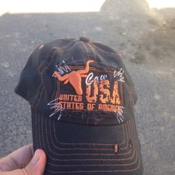 Shell Gas Station - Needed a new hat, found this at the Shell station. Cow USA?!? Shrug.