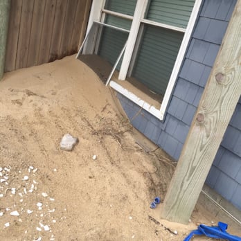 Siebert Realty - Sand piled up into the bunk room window - Vacation Rentals Near Me - Virginia Beach, Virginia Siebert Realty - Sand piled up into the bunk room window - Vacation Rentals Near Me - Virginia Beach, Virginia