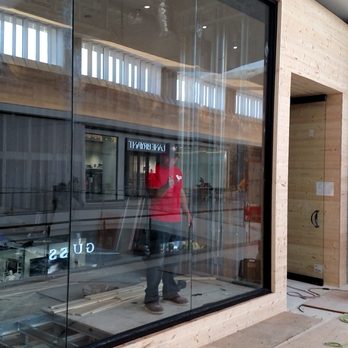 NCG Custom Glass and Door - 11' tall mall storefront using 1/2" thick clear tempered glass - Glass & Mirrors Near Me NCG Custom Glass and Door - 11' tall mall storefront using 1/2" thick clear tempered glass - Glass & Mirrors Near Me