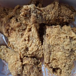 Chicken from Popeyes! This is one of my orders and the other one my dogs helped me eat. Very dry and cold!! Chicken from Popeyes! This is one of my orders and the other one my dogs helped me eat. Very dry and cold!!