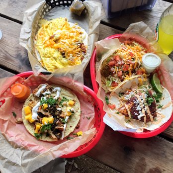 Torchy's Tacos - Jerk chicken, tuna, fried avocado, eggs and bacon. - Tex-Mex Near Me - Austin, Texas