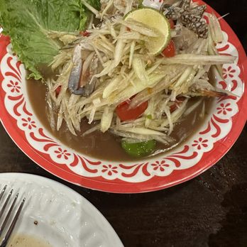 Black Thai Authentic Cuisine - Papaya salad with raw crab - Salad Near Me - Carrollton, Texas Black Thai Authentic Cuisine - Papaya salad with raw crab - Salad Near Me - Carrollton, Texas