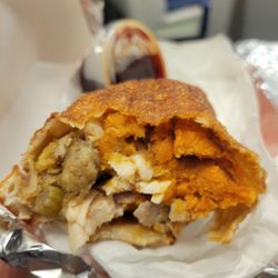 Thanksgiving eggroll! Came with cranberry sauce.