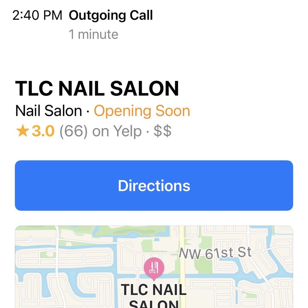 TLC NAIL SALON - Proof of my call to make an appointment - Nail Salons Near Me - Tamarac, Florida TLC NAIL SALON - Proof of my call to make an appointment - Nail Salons Near Me - Tamarac, Florida