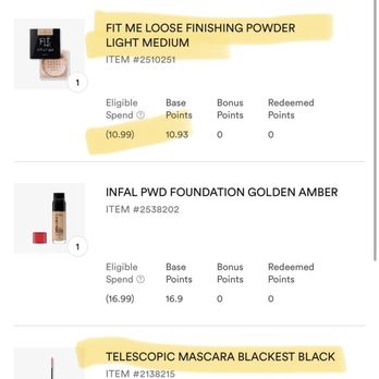 Ulta Beauty - The products i bought from maybelline that went over $20 - Cosmetics & Beauty Supply Near Me - San Diego, California