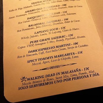 1862 Dry Bar - Menu - Lounges Near Me - Madrid, M