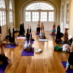 Yoga at the Cabildo - Inversions calm the mind:)