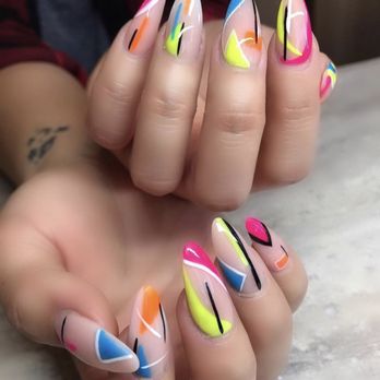Studio Nails By Mina - Acrylic with abstract nail design by Jordyn. - Nail Technicians Near Me - Murrysville, Pennsylvania Studio Nails By Mina - Acrylic with abstract nail design by Jordyn. - Nail Technicians Near Me - Murrysville, Pennsylvania