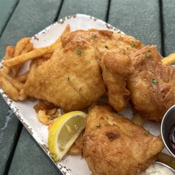 Mar Vista Dockside Restaurant & Pub - BEER BATTERED HOGFISH AND CHIPS - Seafood Near Me - Longboat Key, Florida