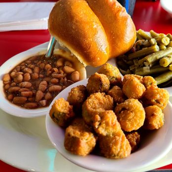 Freeway Café - Veggie plate (Cole slaw not shown) -$9.99 - Salad Near Me - Tulsa, Oklahoma