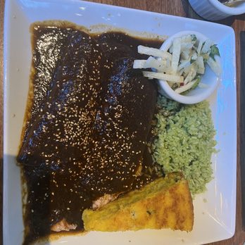 Cafe Pasqual's - Mole Enchiladas - Vegetarian Near Me - Santa Fe, New Mexico