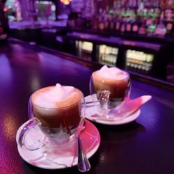 El Trovador Steakhouse And Lounge - Cortadito shots, foamy and delicious, just the right amount of sweetness.
