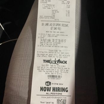 Jack in the Box - Receipt - Fast Food Near Me - Charlotte, North Carolina Jack in the Box - Receipt - Fast Food Near Me - Charlotte, North Carolina