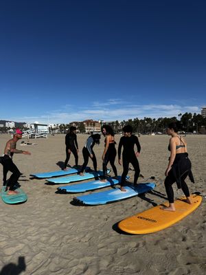 Group Surf Sessons - Group surf lessons provide expert instruction in a supportive, collaborative environment, fostering camaraderie and motivation while being cost-effective and accessible to all skill levels.
Lesson Details
Fun and social learning environment with friends, family, or fellow surf enthusiasts.
Lower cost compared to private lessons, making it accessible to a wider range of participants.
Opportunity to learn from and support each other’s progress.
Enhanced motivation through group dynamics and friendly competition.
Suitable for beginners seeking a supportive group setting or experienced surfers looking for a fun outing with friends. Group Surf Sessons - Group surf lessons provide expert instruction in a supportive, collaborative environment, fostering camaraderie and motivation while being cost-effective and accessible to all skill levels.
Lesson Details
Fun and social learning environment with friends, family, or fellow surf enthusiasts.
Lower cost compared to private lessons, making it accessible to a wider range of participants.
Opportunity to learn from and support each other’s progress.
Enhanced motivation through group dynamics and friendly competition.
Suitable for beginners seeking a supportive group setting or experienced surfers looking for a fun outing with friends.