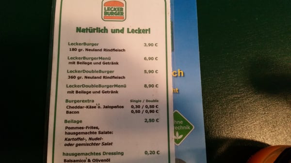 Menu photo 1 Lecker Burger Berlin, BE