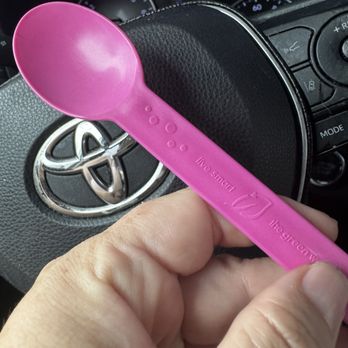 602 Coffee & Acai - Cute Açaí spoon ..I don't know why but it reminds me of Bam Bam from the Flintstones - Coffee & Tea Near Me - Huntington Beach, California
