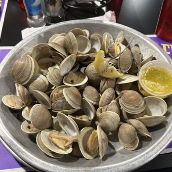 Seafood Seller and Cafe - A plate of 50 Cedar Key little neck clams - Cajun/Creole Near Me - Ocala, Florida Seafood Seller and Cafe - A plate of 50 Cedar Key little neck clams - Cajun/Creole Near Me - Ocala, Florida