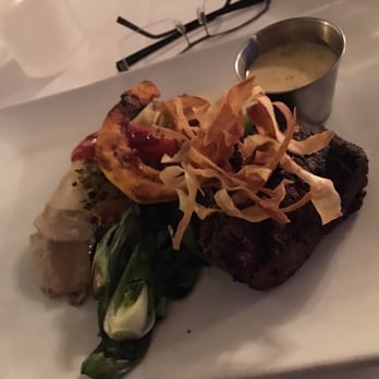 Steveston Seafood House - Steak with scalloped potatoes and bok choy, $28 - Seafood Near Me - Richmond, British Columbia