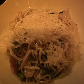 Buca's Tuscan Roadhouse - Pasta with garlic, olive oil, and peas.  Generous sprinkle of Romano cheese. - Italian Near Me - Harwich, Massachusetts