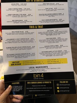 Menu photo 5 BIN 4 Burger Lounge Burnaby, BC Menu photo 5 BIN 4 Burger Lounge Burnaby, BC