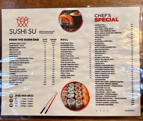Menu photo 2 Sushi Su Thousand Oaks, CA