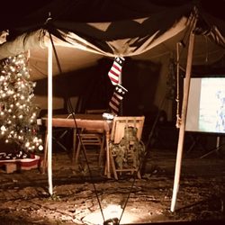 Robbins Ranch Free Christmas Light Drive Thru - Veteran tribute display