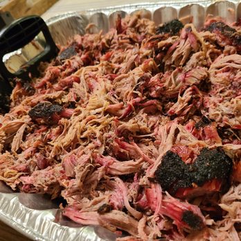 Honey Hill TX BBQ - a tray of pulled pork - Barbeque Near Me Honey Hill TX BBQ - a tray of pulled pork - Barbeque Near Me