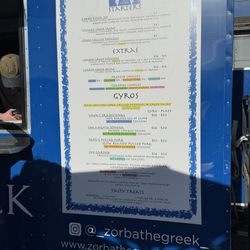 Zorba The Greek - Menu