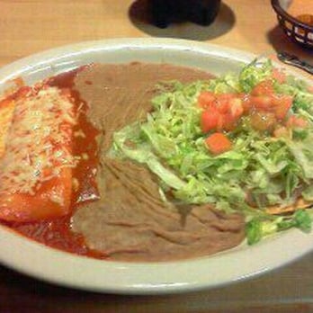 Las Casuelas - vegatarian plate: chesse enchaladas, beans, tosada - Mexican Near Me - Turlock, California