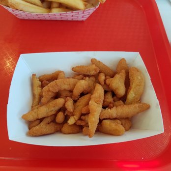 Spud Fish & Chips - $6.20 for this tiny order of clams! I asked them if it was a half order it was so small! - Fish & Chips Near Me - Kirkland, Washington Spud Fish & Chips - $6.20 for this tiny order of clams! I asked them if it was a half order it was so small! - Fish & Chips Near Me - Kirkland, Washington