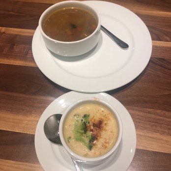 bellagreen - Broccoli Gouda soup and minestrone soup - New American Near Me - Dallas, Texas
