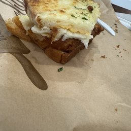 The Kraft single in the middle of the sandwich The Kraft single in the middle of the sandwich